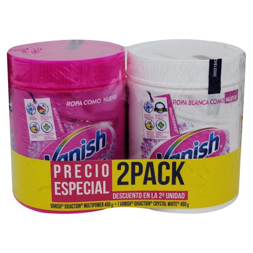 2 Pack Quitamanchas Vanish Polvo Blanco + Rosa - 450 g