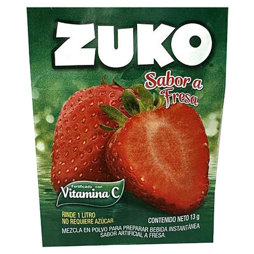 Bebida En Polvo Zuko Fresa 13gr