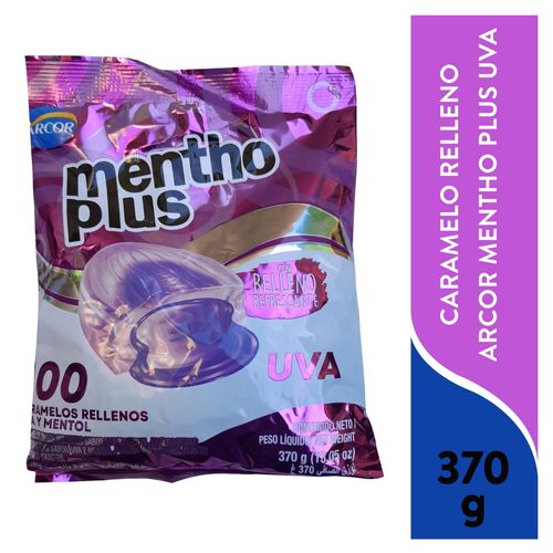 Ment Caramelo Relleno Arcor Uva 370 g