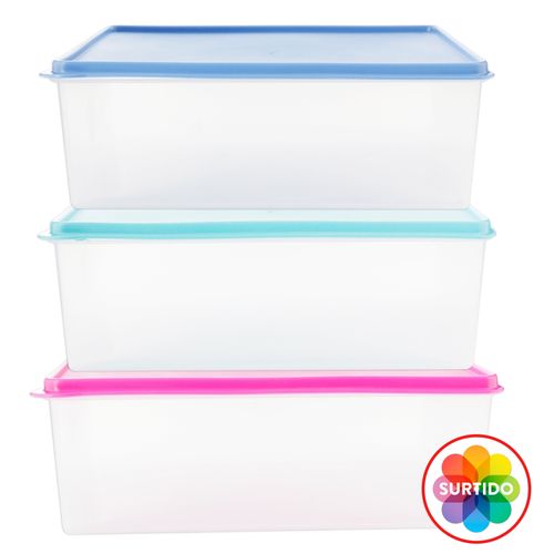 Envase Rect Kitchen Pro Grande colores surtidos - 6 L