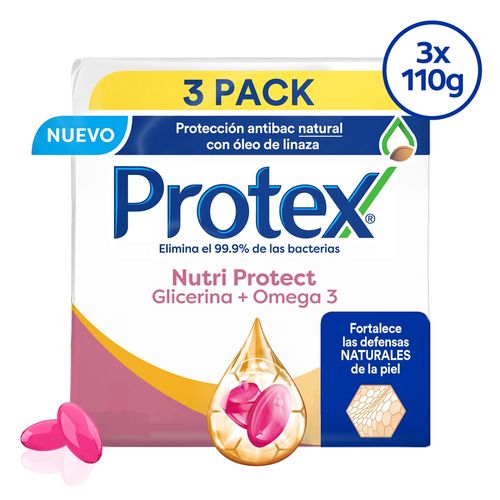 Jabón Corporal Protex, Omega 3 Pack -110 g