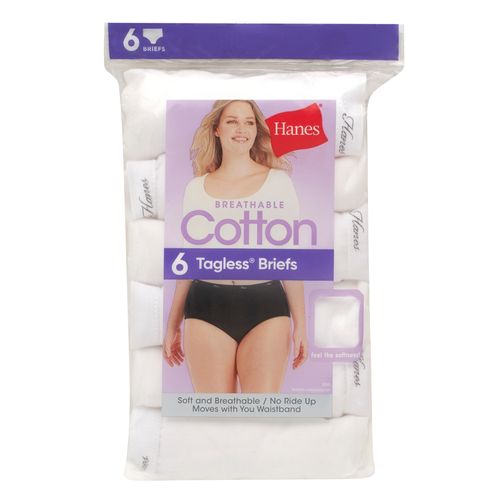 Panti Hanes, para Dama Cintura Alta, Algodón, 6 pack -Talla 9