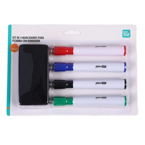 Marcadores para pizarra Pen Gear, con borrador -5 pzas