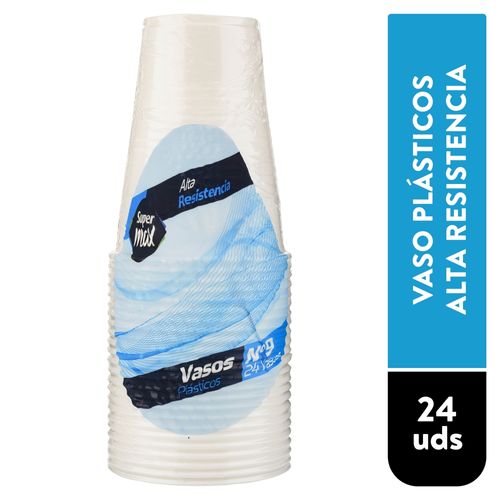 Vaso Supermax Desechable N9 Bco 24Uds