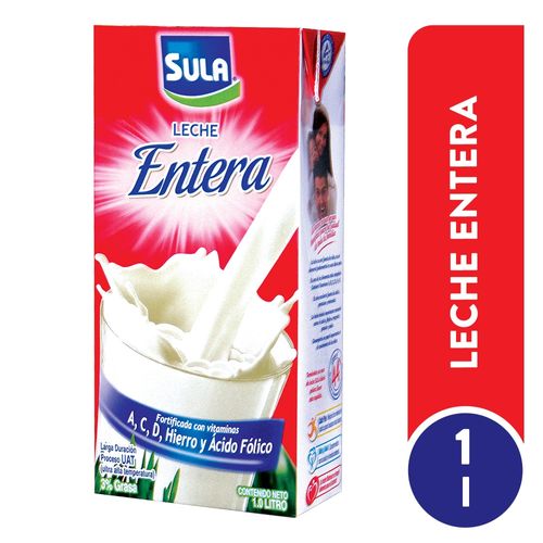 Leche Entera Sula Uht Enriquecida y Fortificada - 0.946 ml