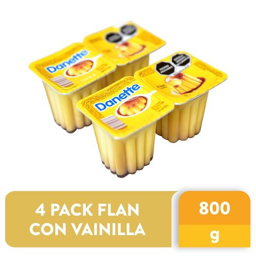 4 Pack Flan Danone Danette Vainilla - 800 g