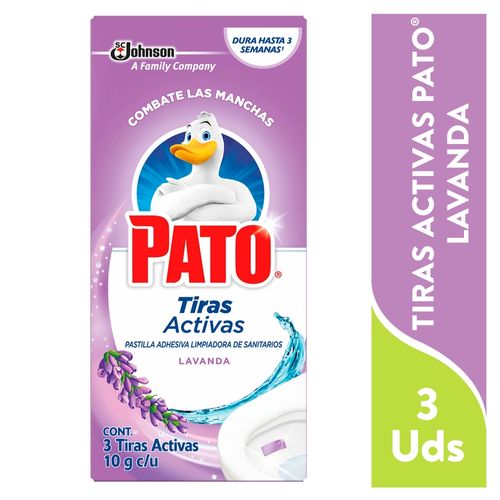 Tiras Activas Pato® Lavanda, Pastillas Adhesivas Para Sanitario - 3Uds