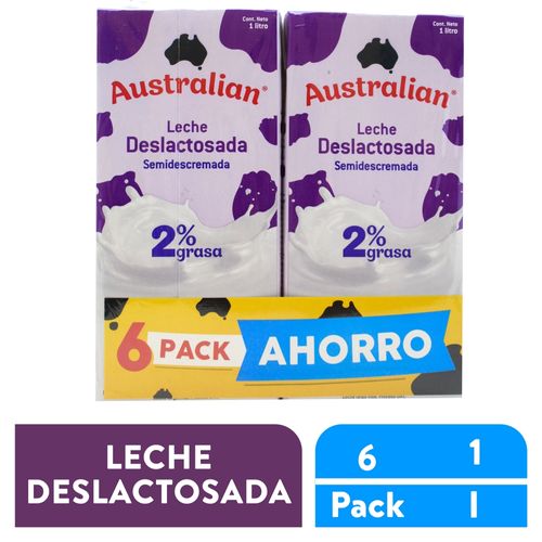 6 Pack Leche Australian Deslactosada Uht