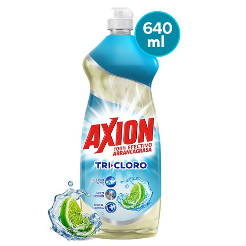 Lavaplatos Líquido Axion Tri-Cloro, Arrancagrasa - 640 ml