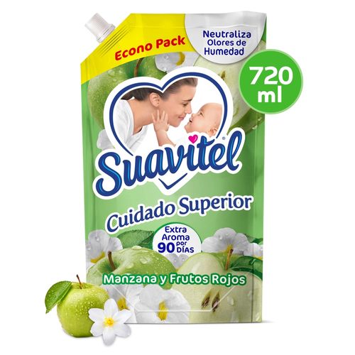 Suavizante De Telas Suavitel Cuidado Superior Manzana Y Frutos Rojos Doypack - 720 ml