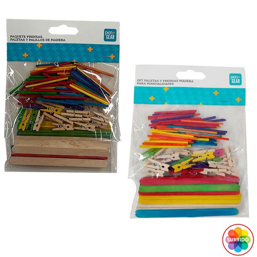 Kit para manualidades Pen Gear, de madera -120 pzas