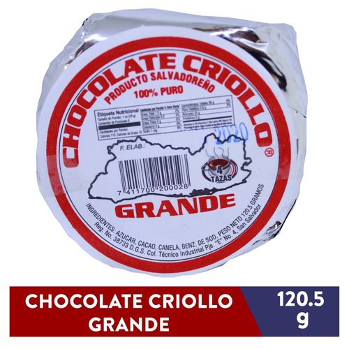 Chocolate Criollo Tablilla - Grande -120.5 g