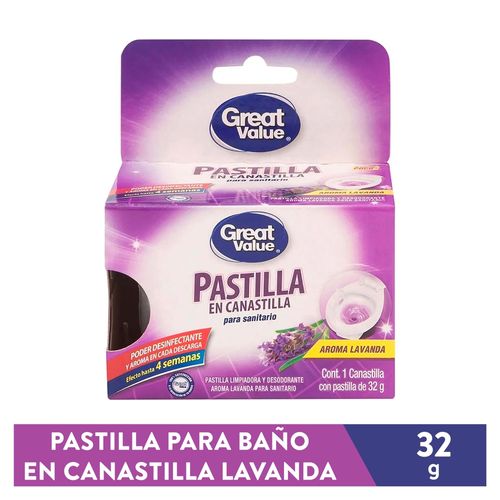 Pastilla en canastilla Great value para inodoro aroma lavanda - 32 g