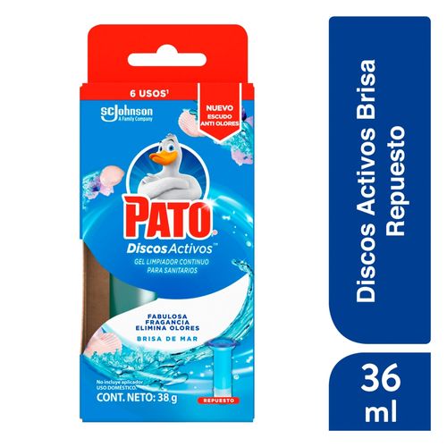 Discos Pato Baños Activos Brisa De Mar Repuesto - 36 ml