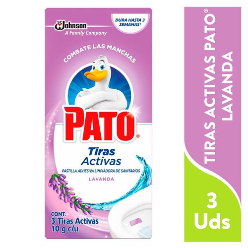 Tiras Activas Pato® Lavanda, Pastillas Adhesivas Para Sanitario - 3 Uds