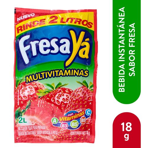 Jugos Ya En Ppolvo Fresa 18 g