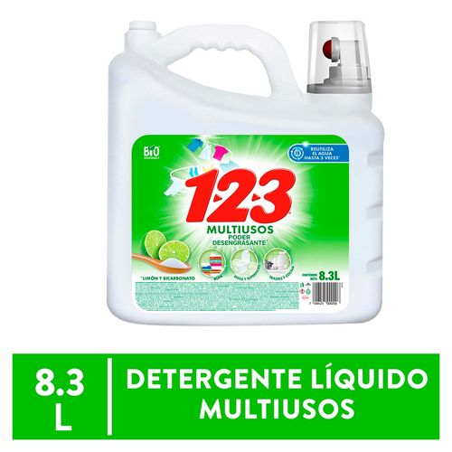 Detergente 123 líquido limón - 8.3 L