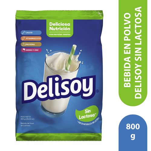 Bebida en polvo Delisoy sin lactosa bolsa - 800 g