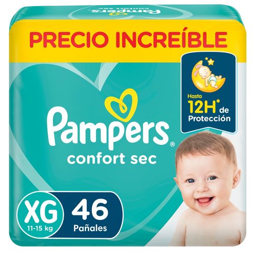 Pañales Pampers Confort Sec, Talla XG 46 Unidades