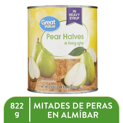 Peras Great Value en almibar - 822 g