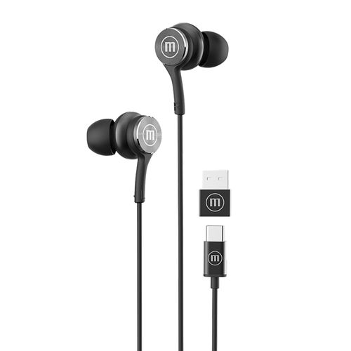 Audífonos alámbricos Maxell XC1 conector USB-C negro