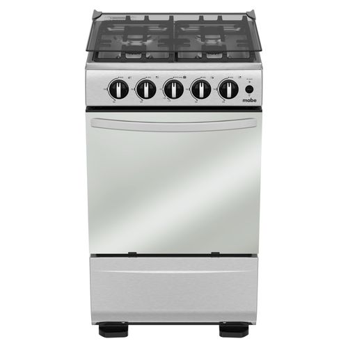 Cocina Gas Mabe 20 Inox Tapa De Vidrio