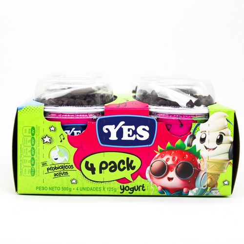 Yogurt Yes 4Pack Fresa Vainilla y Topping - 500 g