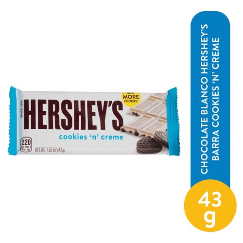 Chocolate Blanco Hershey's Barra Cookies 'N' Creme - 43 g