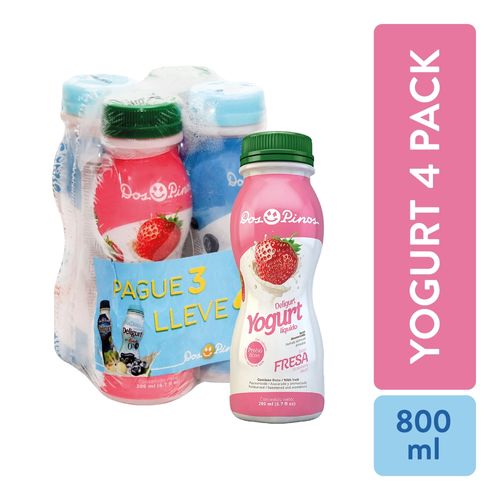 4 Pack Yogurt Dos Pinos Deligurt - 800 ml