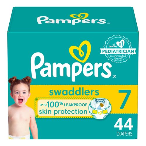 Pañales Pampers Swaddlers Talla 7, 19kg - 44Uds