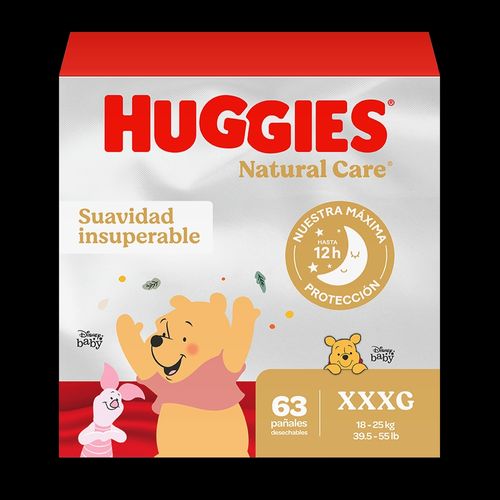 Pañales Huggies Natural Care Etapa 6/XXXG Suavidad Insuperable - 63 uds