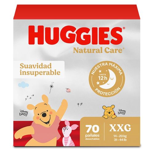 Pañales Huggies Natural Care Etapa 5/XXG Suavidad Insuperable - 70 uds