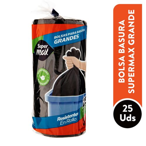 Bolsa Basura Supermax Negra Grande - 25 Unidades