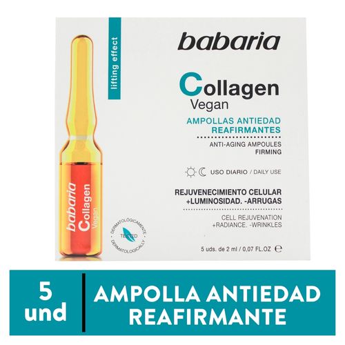 Ampollas Colágeno Babaria, Vegano Reafirmante - 5 uds