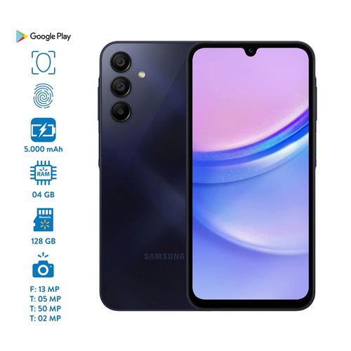 Celular Samsung A15 con 4GB RAM y 128GB de almacenamiento