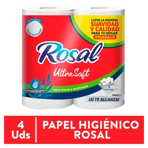 Papel Higiénico Rosal Rojo 4 Rollos - 250 Hojas