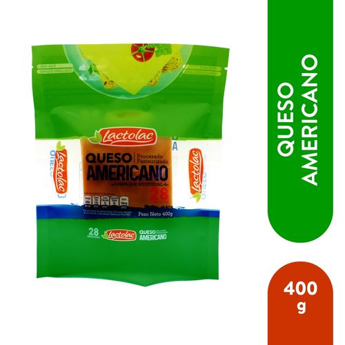 Queso Americano Lactosa Procesado Amarillo En Paquete - 400 g