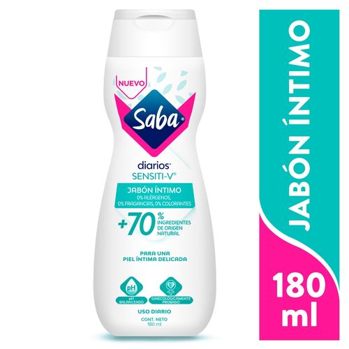 Jabón líquido íntimo Saba sensitive diarios - 180 ml