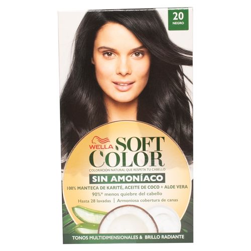 Tinte para cabello Soft Color sin amoniaco tono no.20 negro