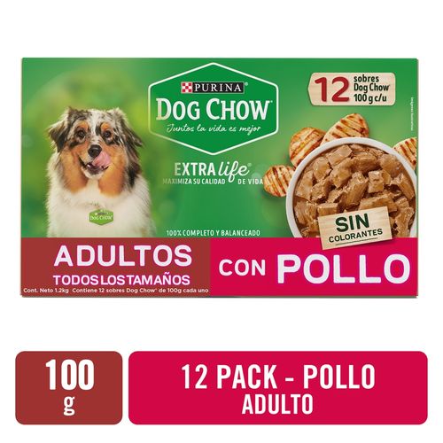 Alimento Perro Purina Dog Chow Adultos Todos Los Tamaños Pollo 12 Pack - 100 g (3.5oz)