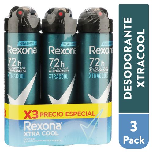 Desodornte Aerosol Rexona Xtracool 3pack 450 ml