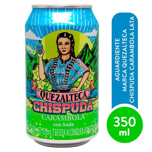 Bebida alcohólica Quezalteca chispuda carambola en lata - 350 ml