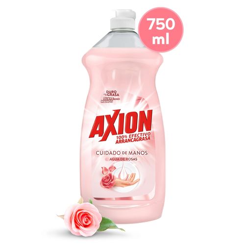 Lavaplatos Líquido Axion Agua De Rosas, Arrancagrasa - 750 ml