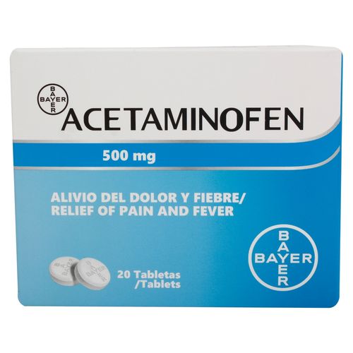 Acetaminofen Bayer 500Mg 20 Tabletas