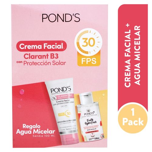 Crema Ponds Clarant Fps30 100 g + Ag 100 ml