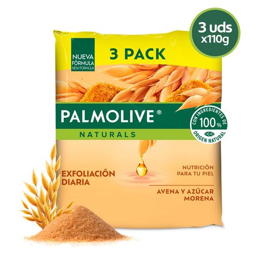 3 Pack Jabón Palmolive Naturals Avena y Azúcar Morena - 100 g