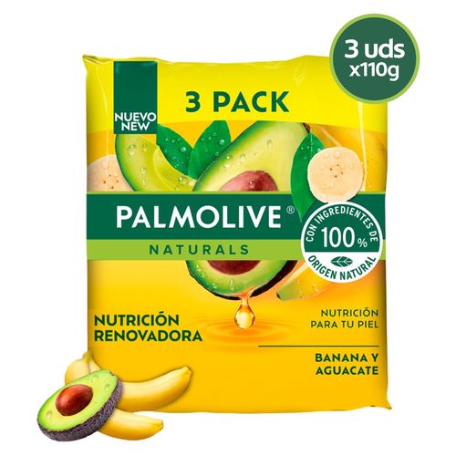 Jabón Corporal Palmolive Naturals Nutrición Renovadora Banana Y Aguacate 3 Pack - 300 g