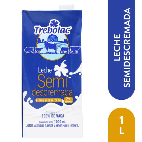 Leche Trebolac Semidescremada UHT Tetra - 1000 ml