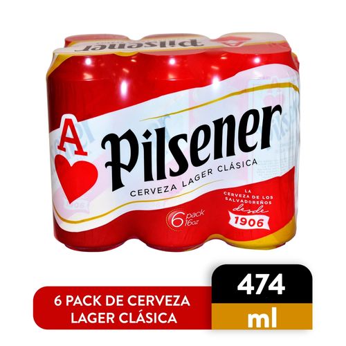 Cerveza Pilsener Six Pack Lata 474 ml