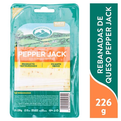 Queso Monteverde Pepper Jack Rebanadas - 226 g